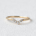 0.1 TCW Round Moissanite V-Shape Pave Wedding Band