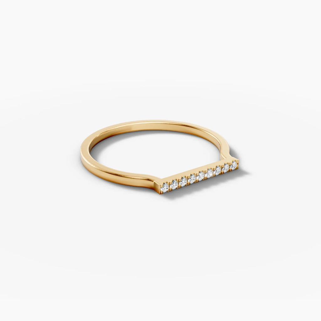 0.054 TCW Round Moissanite Bar Wedding Band