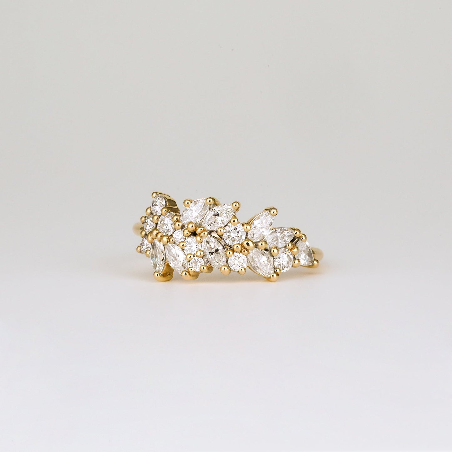 0.92 TCW Marquise Cluster CVD Diamond Wedding Band