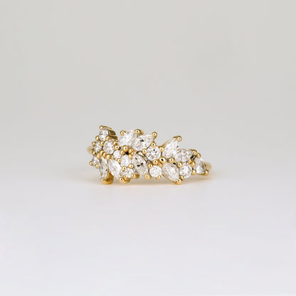 0.92 TCW Marquise Cluster CVD Diamond Wedding Band