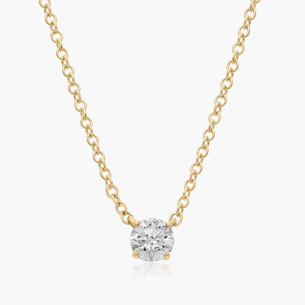 0.25 - 3.00 CT Round Cut Moissanite Diamond Solitaire Necklace