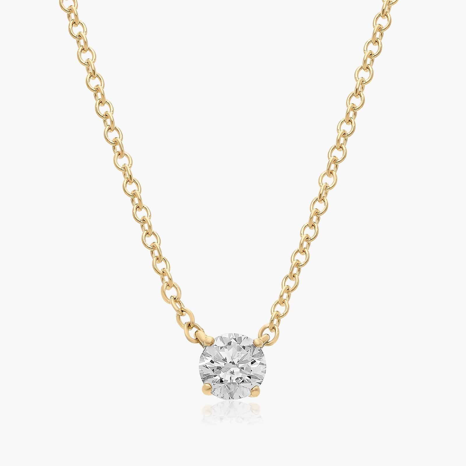 0.25 - 3.00 CT Round Cut Moissanite Diamond Solitaire Necklace