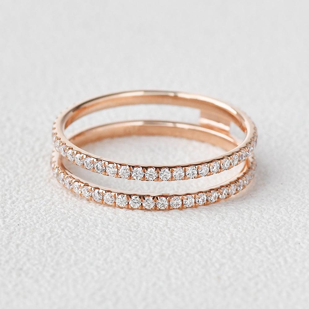 0.2 TCW Round Moissanite Dainty Eternity Wedding Band