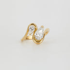 1.37 TCW Pear Cut Lab grown Diamond Two Stone Engagement Ring