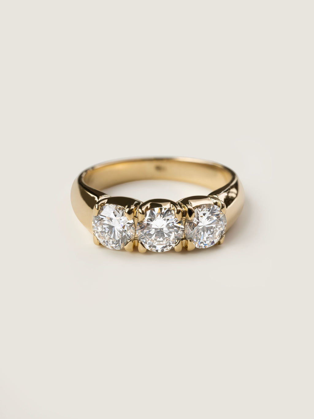 1.5 TCW  Round Cut Lab grown Diamond Three Stone Engagement Ring