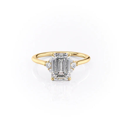 2.5 CT - 3.5 CT Emerald Cut Cluster Moissanite Engagement Ring