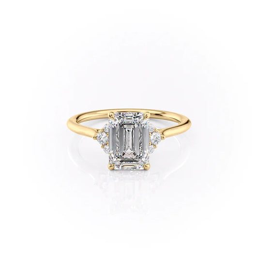 2.5 CT - 3.5 CT Emerald Cut Cluster Moissanite Engagement Ring