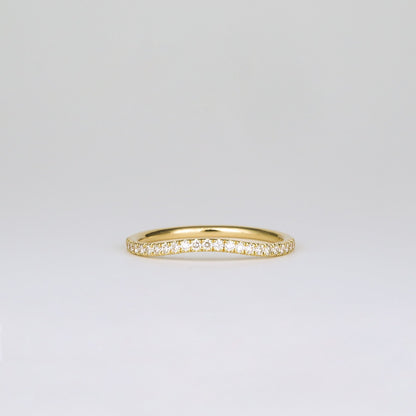 0.21 TCW Round CVD Diamond Curved Pave Wedding Band