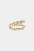 1.3 TCW Round Moissanite Double Band Wedding Band