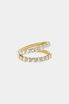 1.3 TCW Round Moissanite Double Band Wedding Band