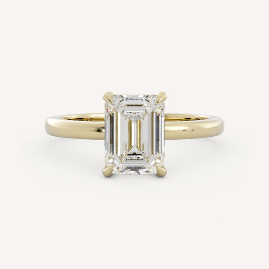 1.5 CT - 3 CT Emerald Cut Lab grown Diamond Solitaire Engagement Ring