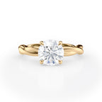 1.5 CT Round Cut Twisted Solitaire Moissanite Engagement Ring