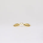 0.04 TCW Round CVD Diamond Trio Subtle V-Shaped Wedding Band