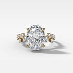 1 CT - 3 CT Oval Cut Lab grown Diamond Cluster Engagement Ring