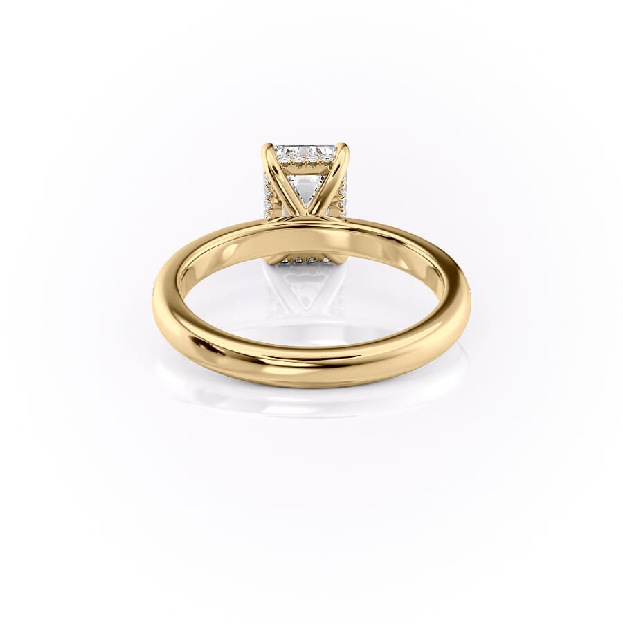 1.5 CT - 2 CT Emerald Cut Hidden Halo Channel Setting Moissanite Engagement Ring