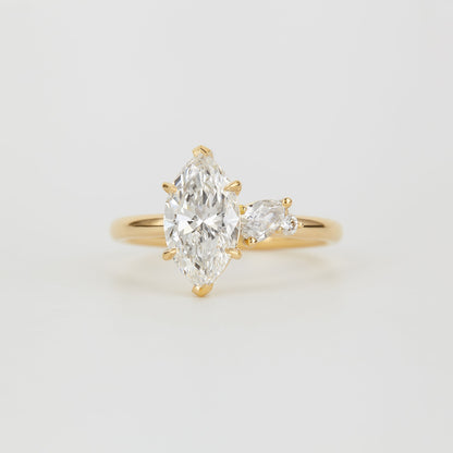 1.52 CT - 2.52 CT Marquise Cut Lab grown Diamond Cluster Engagement Ring