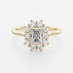 1 CT - 2 CT Radiant Cut Halo Moissanite Engagement Ring