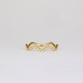 0.44 TCW Round CVD Diamond Zig-Zag Dot Wedding Band