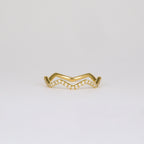 0.44 TCW Round CVD Diamond Zig-Zag Dot Wedding Band