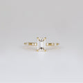 1.01 CT - 3.01 CT Emerald Cut Lab grown Diamond Side Stone Engagement Ring