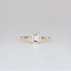 1.01 CT - 3.01 CT Emerald Cut Lab grown Diamond Side Stone Engagement Ring