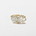 3.7 TCW Oval & Asscher Cut Lab grown Diamond Two Stone Engagement Ring