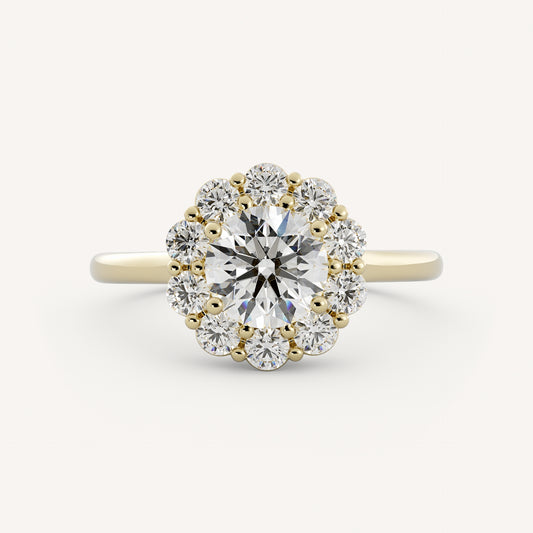 1 CT - 1.25 CT Round Cut Lab grown Diamond Halo Engagement Ring