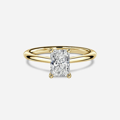2.2 CT - 4 CT Radiant Cut Hidden Halo Moissanite Engagement Ring