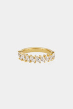 0.99 TCW Marquise Moissanite Half Eternity Wedding Band