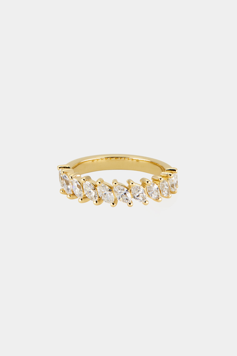 0.99 TCW Marquise Moissanite Half Eternity Wedding Band