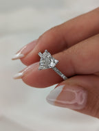 1 CT Heart Cut Pave Moissanite Engagement Ring