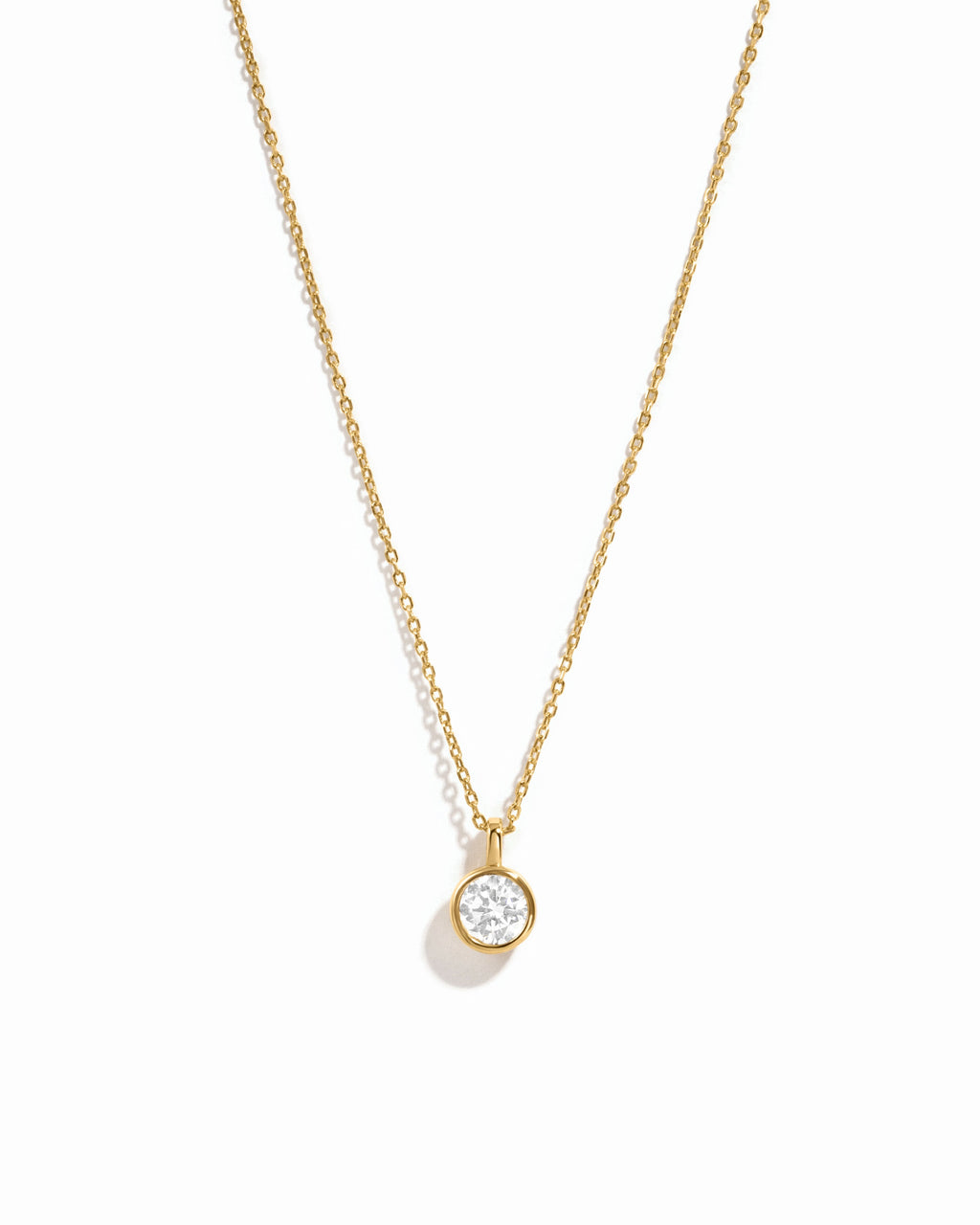 0.9 CT Round Cut Moissanite Diamond Solitaire Bezel Pendant Necklace