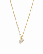 0.9 CT Round Cut Moissanite Diamond Solitaire Bezel Pendant Necklace