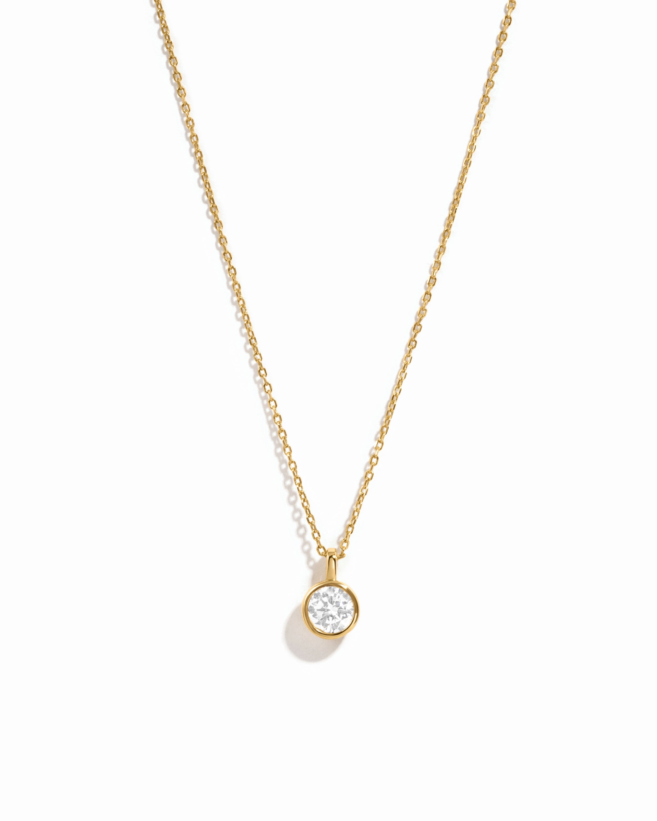 0.9 CT Round Cut Moissanite Diamond Solitaire Bezel Pendant Necklace