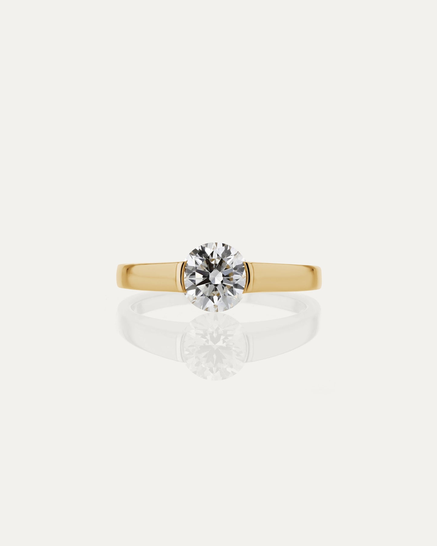 1 CT - 2 CT Round Cut Lab grown Diamond Tension Setting Solitaire Engagement Ring