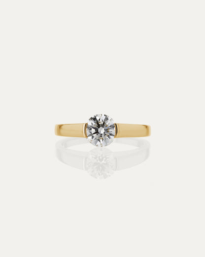 1 CT - 2 CT Round Cut Lab grown Diamond Tension Setting Solitaire Engagement Ring