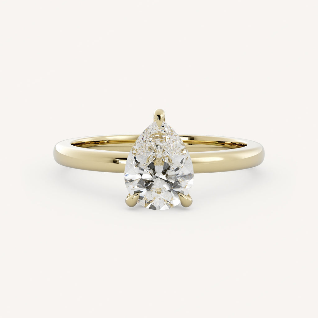 0.7 CT - 1.5 CT Pear Cut Lab grown Diamond Solitaire Engagement Ring