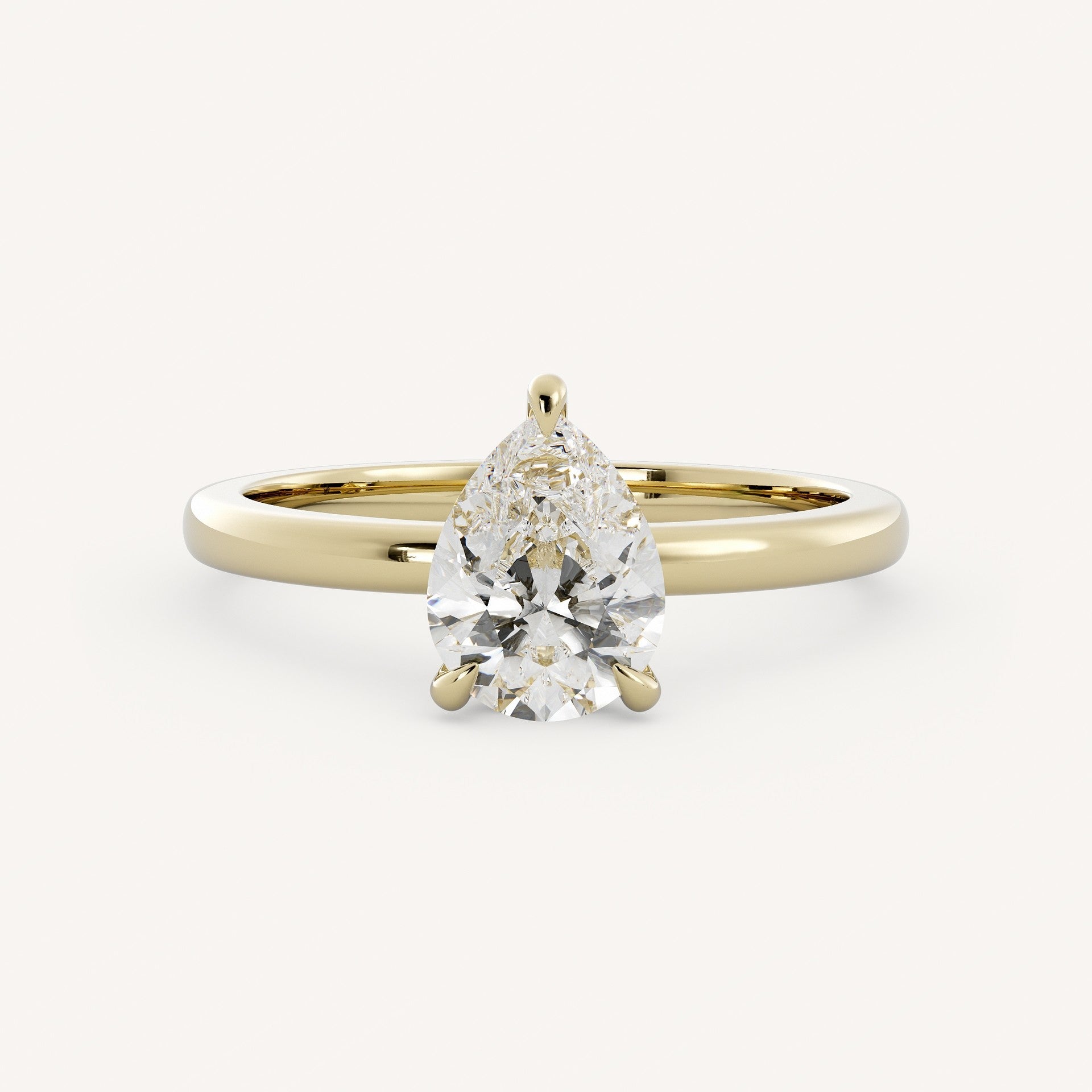 0.7 CT - 1.5 CT Pear Cut Lab grown Diamond Solitaire Engagement Ring