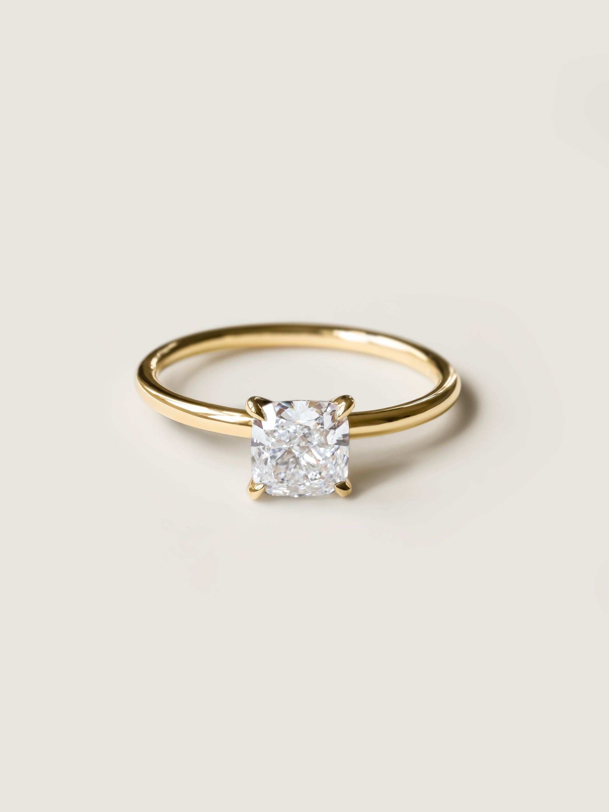 1 CT - 3 CT Cushion Cut Lab grown Diamond Solitaire Engagement Ring