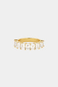 1.1 TCW Emerald Moissanite Half Eternity Wedding Band