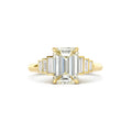 2.7 CT Emerald Cut Moissanite Cluster Engagement Ring