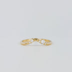 0.12 TCW Round CVD Diamond Curved Scattered Wedding Band