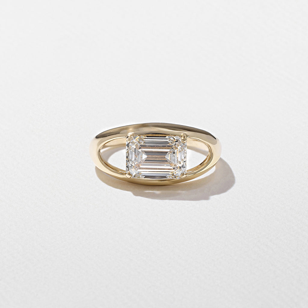 1.95 CT - 2.95 CT Emerald Cut Lab grown Diamond Split Shank Solitaire Engagement Ring
