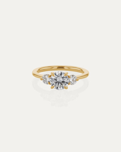 1 CT - 3 CT Round Cut Lab grown Diamond Three Stone Engagement Ring