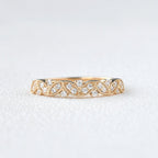 0.19 TCW Round Moissanite Vintage Inspired Style Wedding Band