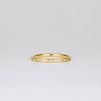 0.16 TCW Round CVD Diamond Chevron Patterned Flush Set Wedding Band