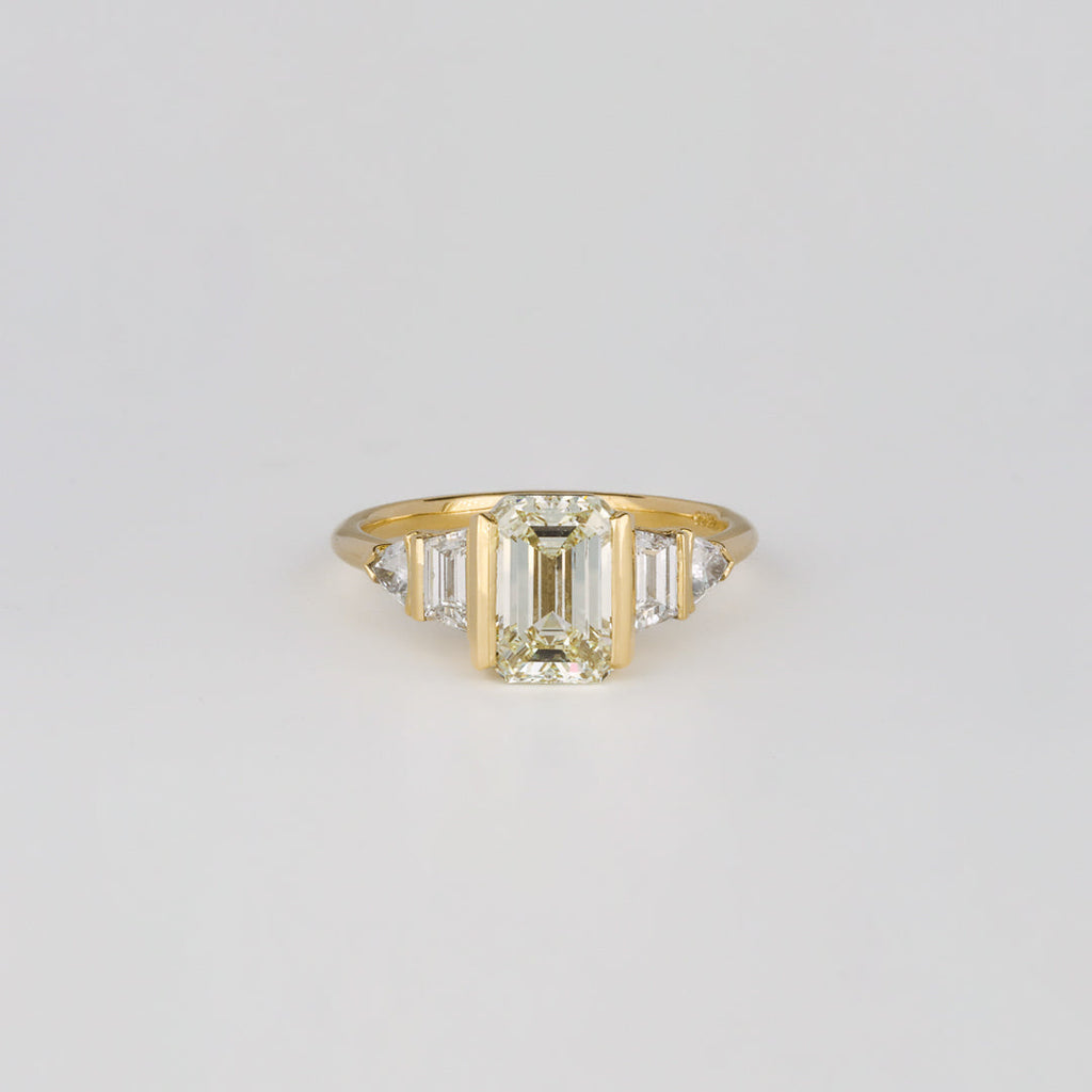 2.01 CT Emerald Cut Lab grown Diamond Five Stone Engagement Ring
