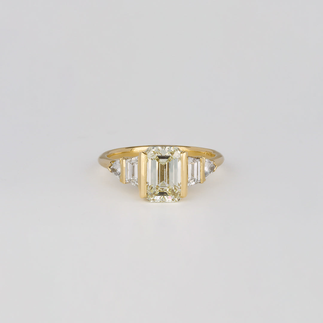 2.01 CT Emerald Cut Lab grown Diamond Five Stone Engagement Ring