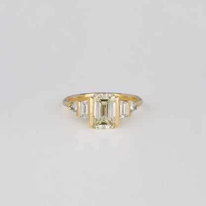 2.01 CT Emerald Cut Lab grown Diamond Five Stone Engagement Ring