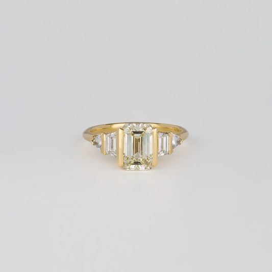 2.01 CT Emerald Cut Lab grown Diamond Five Stone Engagement Ring